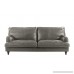 Classic Victorian Style Real Leather Living Room Sofa (Grey) - B079XK13LC