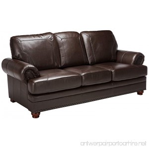 Coaster Colton Traditional Brown Leather Sofa with Elegant Design Style - B00BGUPVES