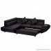 Corner Sofa Bed 2 Piece Modern Contemporary Faux Leather Sectional Sofa Black - B074YXX9DK