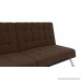 DHP Emily Futon Couch Bed Modern Sofa Design Includes Sturdy Chrome Legs and Rich Linen Upholstery Brown - B06X9FKZG1