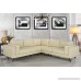 Divano Roma Furniture - Mid Century Modern Tufted Real Leather Sectional Sofa (Beige) - B07BSSVLRW