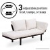HOMCOM Convertible 3-Position Futon Daybed Lounger Sofa Bed - Black/Cream White - B07DCL2X9S