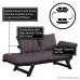 HOMCOM Single Person 3 Position Convertible Couch Chaise Lounger Sofa Bed - Black/Dark Charcoal Grey - B07DL1FXKR