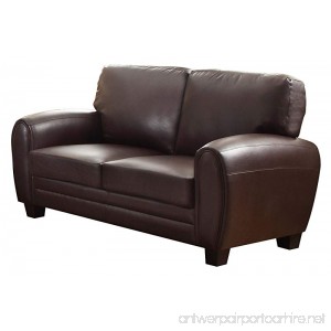 Homelegance 9734DB-2 Upholstered Loveseat Dark Brown Bonded Leather Match - B00U256G10