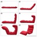 Merax Upholstered Lazy Sofa Floor Sofa Chair Folding Sofa Couch Lounger (Red) - B01MYPJM0L