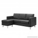 Modern Bonded Leather Sectional Sofa - Small Space Configurable Couch - Colors Black White (Black) - B013D921GU