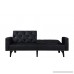 Modern Tufted Bonded Leather Sleeper Futon Sofa with Nailhead Trim in White Black (Black) - B019S8NJO8