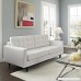 Modway Empress Mid-Century Modern Upholstered Leather Sofa In White - B00HVVY8IQ