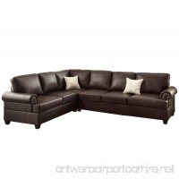 Poundex F7770 Bobkona Cady Bonded Leather Left or Right Hand Reversible Sectional  Espresso - B01BVY0VMA
