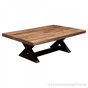 Ashley Furniture Signature Design - Wesling Coffee Table - Cocktail Height - Rectangular - Brown Top with Black Base - B01M0FO5E0