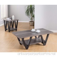 Benzara Coffee & End Table with One Shelf Set of 2 Gray - B075RYCQDP