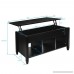 Bonnlo Lift Top Coffee Table with Storage Shelf w/Hidden Compartment and 3 Lower Open Shelves for Living Room (Black) - B07DNVW9RZ