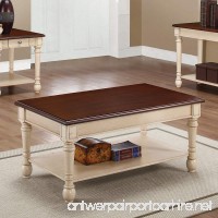 Coaster Transitional Dark Brown/Antique White Two-Toned Coffee Table - B018FN9XXS