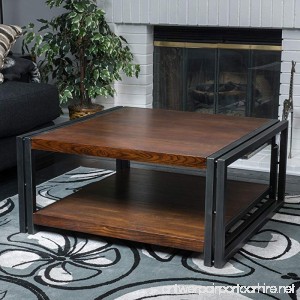 Contemporary/ Modern Mayfair Dark Oak Wood Coffee Table (296327). 16.50 in High x 36 in Wide x 36 in Deep - Assembly Required - B01F9XMHJE