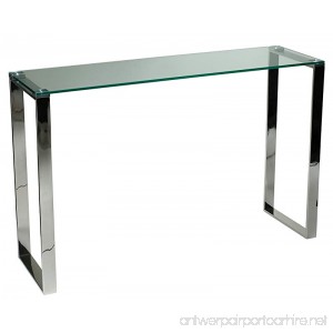 Cortesi Home Remi Contemporary Glass Console Table with Chrome Finish - B00VGWHBYO