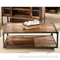 Emerald Home Laramie Medium Brown Coffee Table with Open Shelving  Metal Frame  And Casters - B00B61UV24