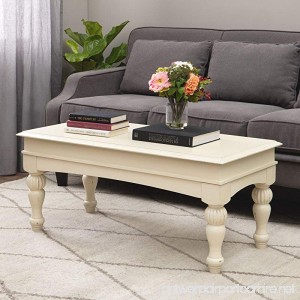 Farmhouse Coffee Table Provides Classic Style And Function. Centerpiece Suitable For A Living Room Office Space and Den. Modern Rustic Cream Hardwood And Light Distressing Create Timeless Atmosphere - B077NXDLVV