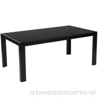 Flash Furniture Franklin Collection Sleek Black Glass Coffee Table with Black Metal Legs - B0797PTWK8