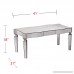 Furniture HotSpot - Antiqued Mirrored Coffee Table - Mirror w/Matte Silver - 41 W x 21 D x 18 H - B0798TPHPV