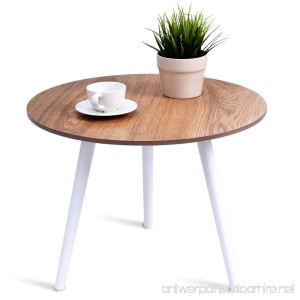 Giantex Coffee Table Round Modern Wood Table Pine Furniture Environmentally For Magazines Books & Plants Side Table Round Table - B07B45V1BG