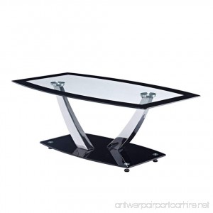 Global Furniture Clear/Black Trim Occasional Coffee Table with Chrome Legs - B00B0U5MRK