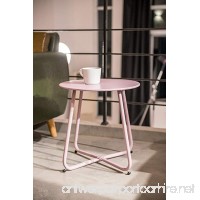 Grand Live Steel Small Round Bistro Side Table Outdoor/Indoor Ottoman Tray Side Table  Snack Table  Patio Coffee Table  Anti-Rusty (PINK-PURPLE) - B07CVQNKDT