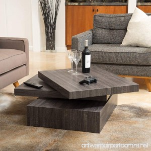 Great Deal Furniture Haring Square Rotating Wood Coffee Table - B016P050OY