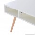 HomCom 40” Mid Century Modern Coffee Table - White/Gray - B01M7YEX9S