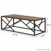 Homissue 44” Industrial Style Coffee Table Rectangular Cocktail Table with Sturdy Metal Base for Living Room Retro Brown Finish - B0785LDW5T