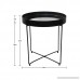 KennynElvis 17 diameter Round Concave Coffee Table Steel with powder coating Mirror Black - B0711SCD41