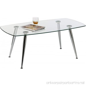 Mango Steam Pacifica Coffee Table - Radius - Clear Tempered Glass Top and Chrome Tube Base - B01N5HHLP0