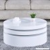 NewRetailGlobal White Round Coffee Table Rotating Contemporary Living Room Furniture - B07D92D9YY