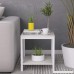Soges Modern End Table 15.7 Square Coffee Table Sofa Side Table Telephone Table White Maple TVST-ZS-MP-40 - B07B7JSQZL