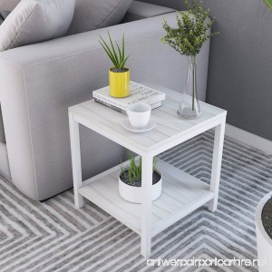 Soges Modern End Table 15.7 Square Coffee Table Sofa Side Table Telephone Table White Maple TVST-ZS-MP-40 - B07B7JSQZL