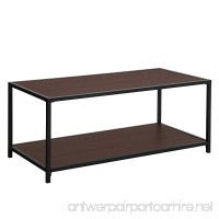 SONGMICS Coffee Table with Storage Shelf Metal Frame Cocktail Table for Living Room and Office Dark Brown ULCT66BZ - B07BJ8W3CW
