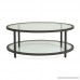 Studio Designs Home 71003.0 Camber Round Coffee Table In Pewter With Clear Glass - B01DGMLMZA