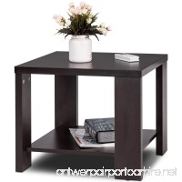 Tangkula End Table Modern Solid Wood Square Living Room Furniture w\Storage Shelf Mini Coffee Table - B079DMX3N4