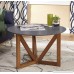 Target Marketing Systems Anders Collection Mid Century Modern Round Coffee Table With Woodgrain Pattern Charcoal/Wood - B073KRS6PL
