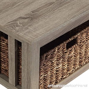 WE Furniture 40 Wood Storage Coffee Table with Totes - Driftwood - B01MQILE36