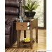 Ashley Furniture Signature Design - Breegin Contemporary Chair Side End Table - Rectangular - Brown - B0068CZT78