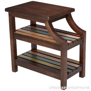 Ashley Furniture Signature Design - Mestler Casual Chair Side End Table - 2 Slotted Multi-Color Shelves - Rustic Brown - B00B11PD1S