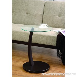 Coaster Casual Cappuccino Accent Table with Round Glass Top - B005HSGQT4