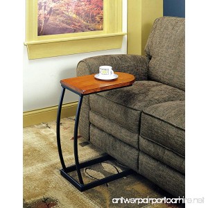 Coaster Transitional Brown Accent Table with Black Metal Base - B00155SS26