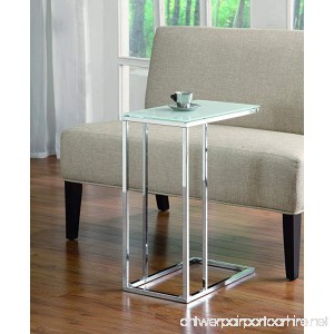 Coaster Transitional Chrome Snack Table with Frosted Tempered Glass Top - B005HSGQM6
