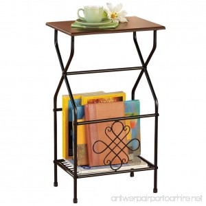 Collections Etc Side Table with Magazine Holder - B01FGZEYVO