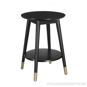 Convenience Concepts Wilson Mid-Century Round End Table with Bottom Shelf Black - B01M9E51F7