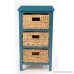 eHemco 3 Tier X-side End Table/Storage Cabinet with 3 Baskets(Teal) - B079XSQGCZ