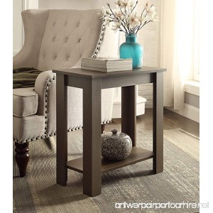 Espresso Finish 2-tier Chair Side End Table with Shelf - B01LXHL8J9