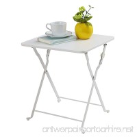 Finnhomy Small Square Folding Side End Table Sofa Table Tray Side Table Snack Table Metal Anti-Rusty Outdoor and Indoor Use for Little Stuff Multi-use White - B01MU3TTBC