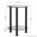 Fitueyes Grey Glass End Table Accent Side Table Coffee Table DT203801GT - B01M74EDAQ